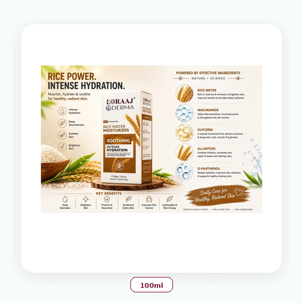 Loraaj Derma Rice Water Moisturizer 100ml - 100ml